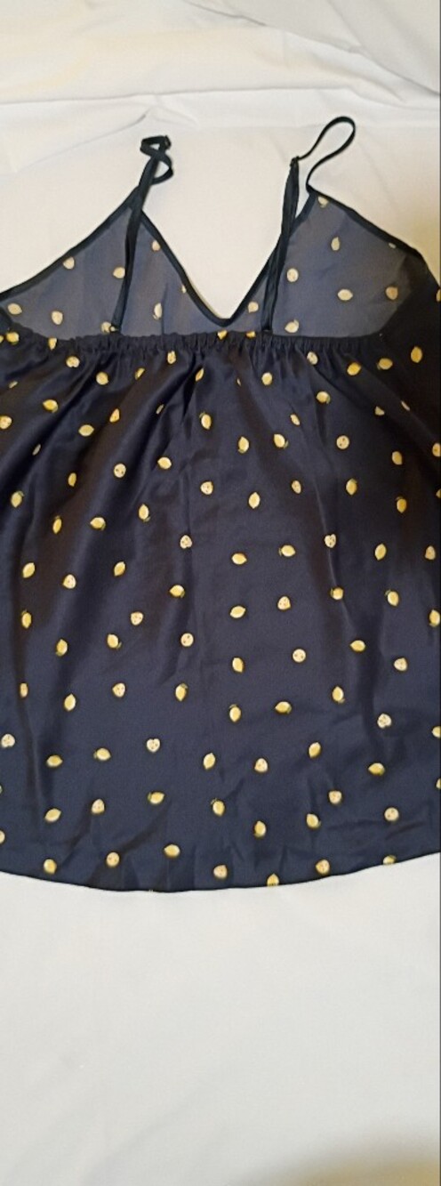 & Other Stories Navy Skater Skirt with Yellow Dot Print